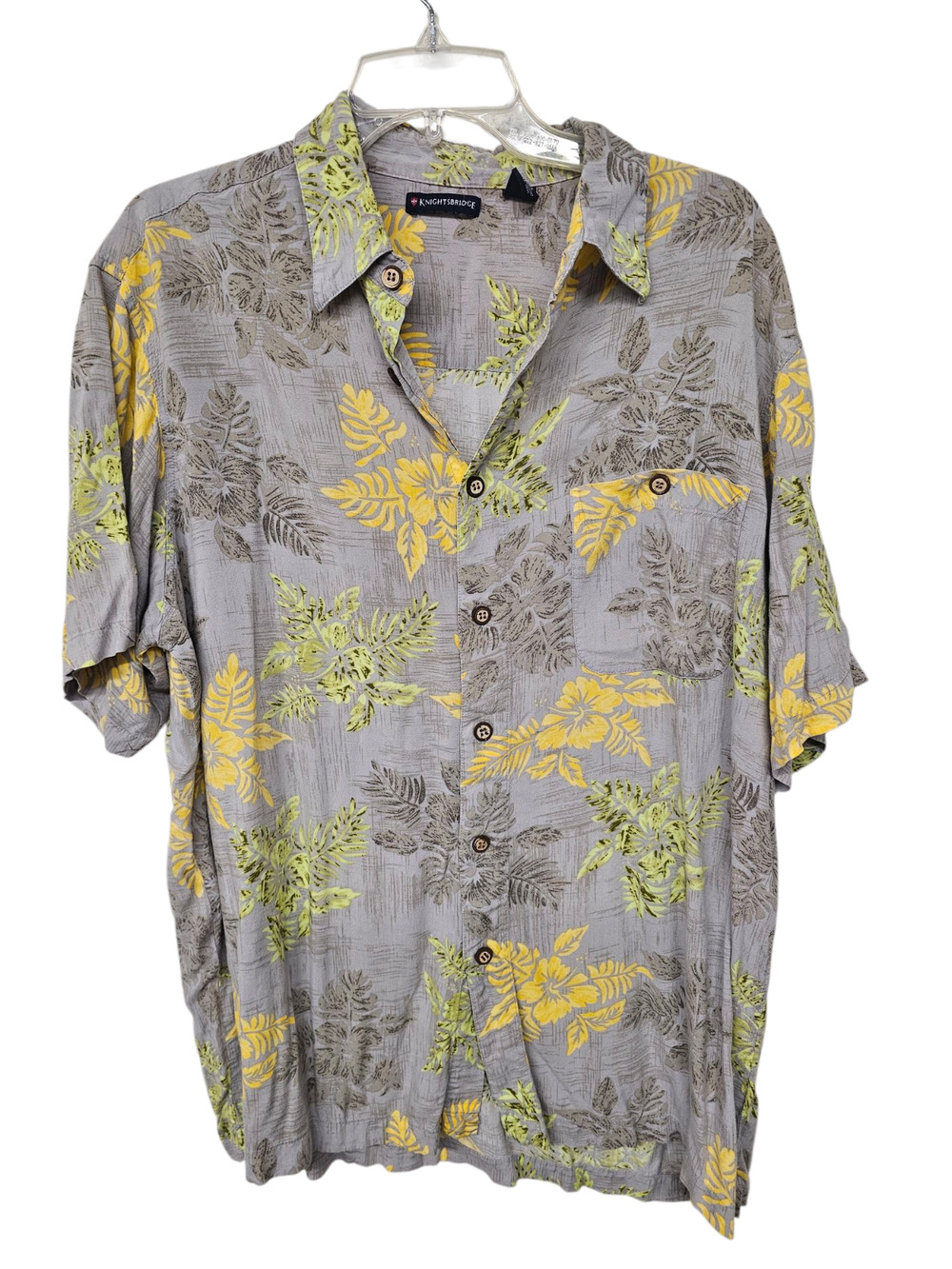 Knightsbridge Hawaiian Shirt Mens Sz XL Aloha Beachy Vacation Tropical Hibiscus